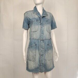 Pistola Clara Field Suit Denim Mini Shirtdress Size XS